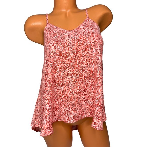 Sienna Sky Tops - Sienna Sky Tank Top Blouse Womens Red White Cheetah Microprint Pullover Size XS